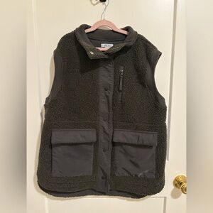 Olive green Sherpa vest